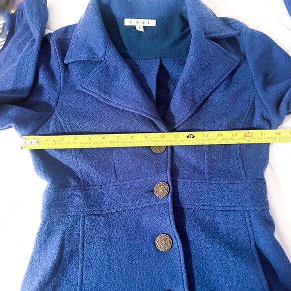 CAbi Aristocrat Coat Felted Merino Wool Blue Light Weight Women’s Sz Small #707 - Picture 7 of 11